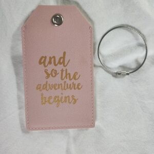 Pink and Gold Luggage Tag
